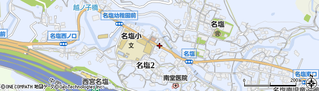 兵庫県西宮市名塩周辺の地図