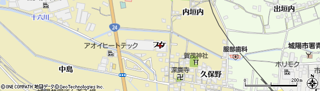 京都府城陽市奈島フケ周辺の地図