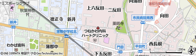 愛知県蒲郡市平田町上五反田周辺の地図