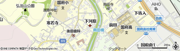 愛知県豊川市国府町下河原22周辺の地図