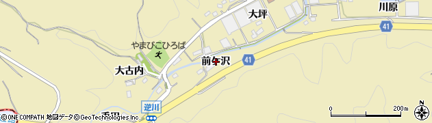 愛知県幸田町（額田郡）逆川（前ケ沢）周辺の地図