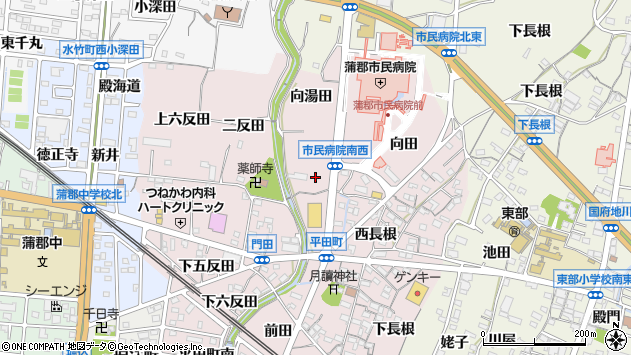 〒443-0004 愛知県蒲郡市平田町の地図