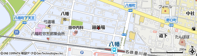 愛知県豊川市八幡町（鐘鋳場）周辺の地図