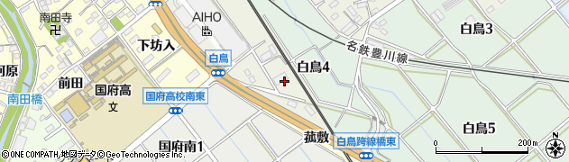 愛知県豊川市白鳥町（米田）周辺の地図