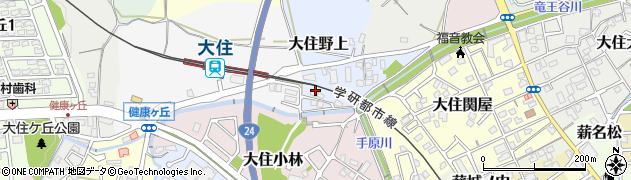 京都府京田辺市大住野上周辺の地図