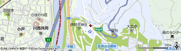 池田市立　五月山公園詰所周辺の地図