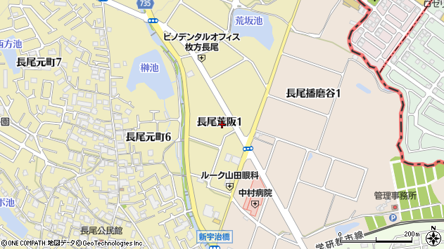 〒573-0103 大阪府枚方市長尾荒阪の地図
