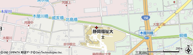 静岡精華学園　静岡福祉大学図書館周辺の地図