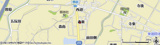 愛知県知多郡武豊町冨貴森東周辺の地図