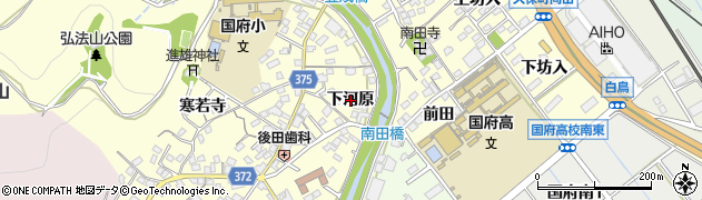 愛知県豊川市国府町下河原周辺の地図