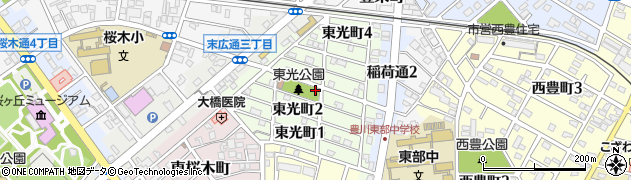 愛知県豊川市東光町周辺の地図