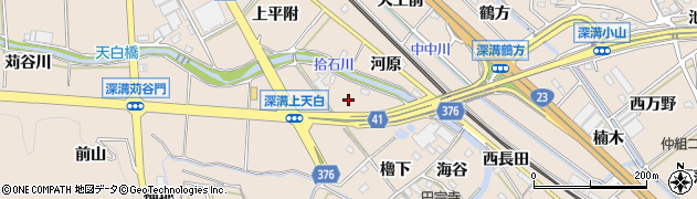 愛知県幸田町（額田郡）深溝（天白）周辺の地図