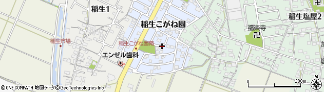 三重県鈴鹿市稲生こがね園周辺の地図