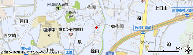 愛知県蒲郡市竹谷町周辺の地図