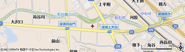 愛知県幸田町（額田郡）深溝（上天白）周辺の地図