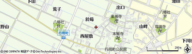 愛知県西尾市行用町周辺の地図