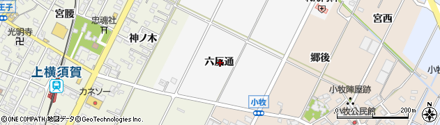 愛知県西尾市吉良町木田六反通周辺の地図