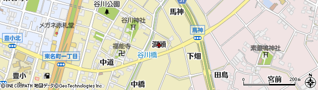 愛知県豊川市谷川町（渕頭）周辺の地図