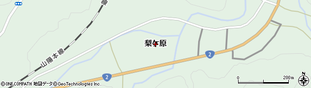 兵庫県上郡町（赤穂郡）梨ケ原周辺の地図