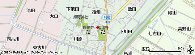 愛知県西尾市刈宿町周辺の地図