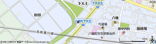 愛知県豊川市八幡町下天王93周辺の地図