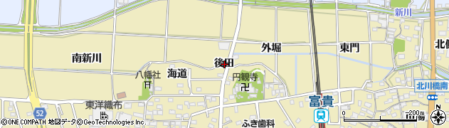 愛知県知多郡武豊町冨貴後田周辺の地図