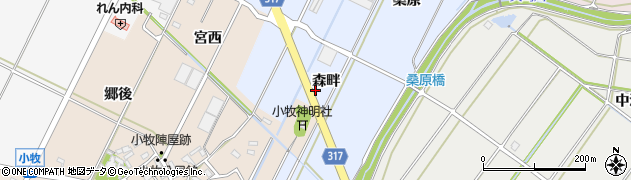 愛知県西尾市吉良町寺嶋（森畔）周辺の地図