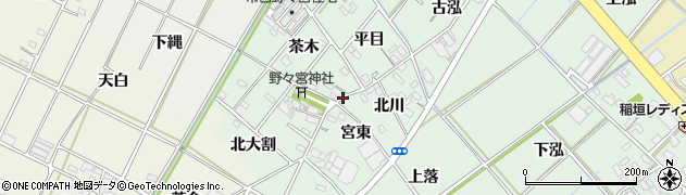 愛知県西尾市野々宮町周辺の地図