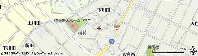 愛知県西尾市市子町下川田68周辺の地図