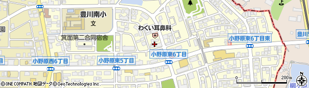 大阪府箕面市小野原東周辺の地図