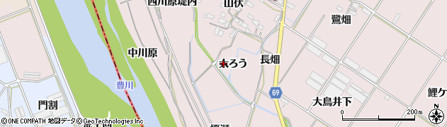 愛知県豊橋市賀茂町（大ろう）周辺の地図