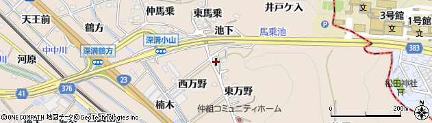 愛知県額田郡幸田町深溝西万野80周辺の地図