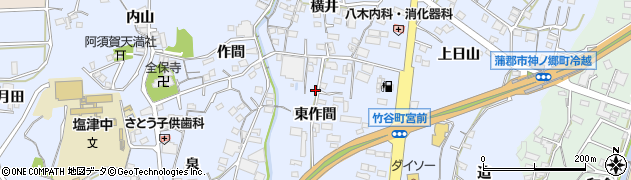 愛知県蒲郡市竹谷町東作間周辺の地図
