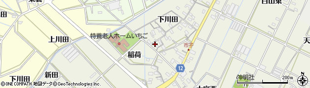 愛知県西尾市市子町下川田71周辺の地図
