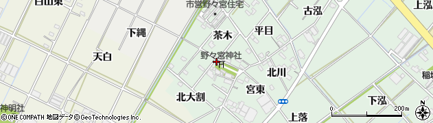 愛知県西尾市野々宮町北大割30周辺の地図