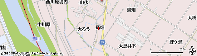 愛知県豊橋市賀茂町（長畑）周辺の地図