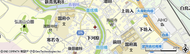 愛知県豊川市国府町下河原12周辺の地図