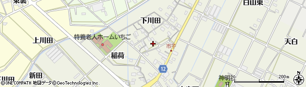 愛知県西尾市市子町下川田67周辺の地図