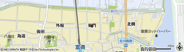 愛知県武豊町（知多郡）冨貴（東門）周辺の地図