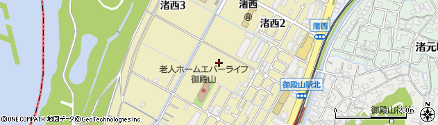 大阪府枚方市渚西周辺の地図
