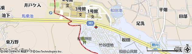 愛知県蒲郡市竹谷町松田47周辺の地図