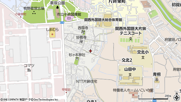 〒573-1157 大阪府枚方市片鉾本町の地図