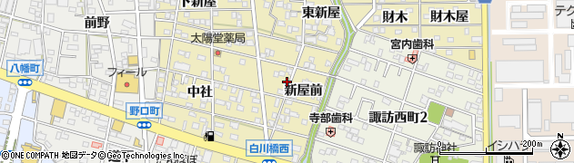 愛知県豊川市市田町（新屋前）周辺の地図