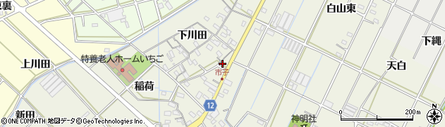 愛知県西尾市市子町下川田54周辺の地図