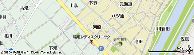 愛知県西尾市天竹町（河原）周辺の地図