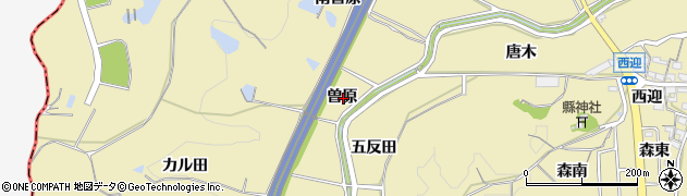 愛知県知多郡武豊町冨貴曽原周辺の地図