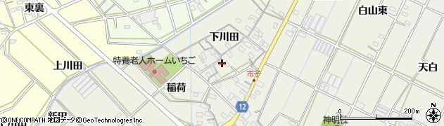 愛知県西尾市市子町下川田65周辺の地図