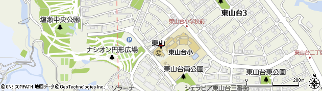 兵庫県西宮市東山台周辺の地図