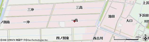 愛知県西尾市巨海町（一高）周辺の地図