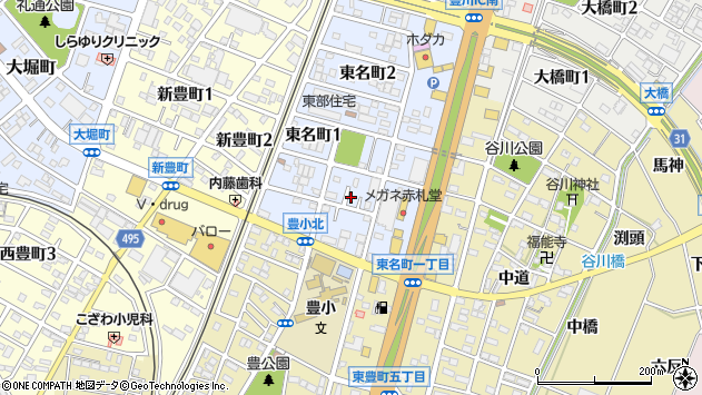 〒442-0019 愛知県豊川市東名町の地図